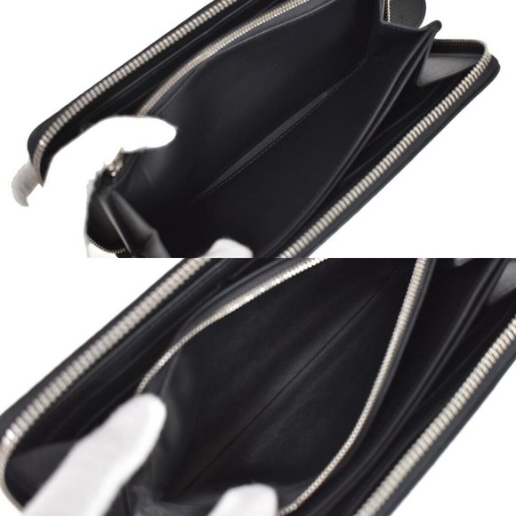 Authentic LOUIS VUITTON Zippy Wallet Long Monogram Mahina Leathr Black - Picture 6 of 15